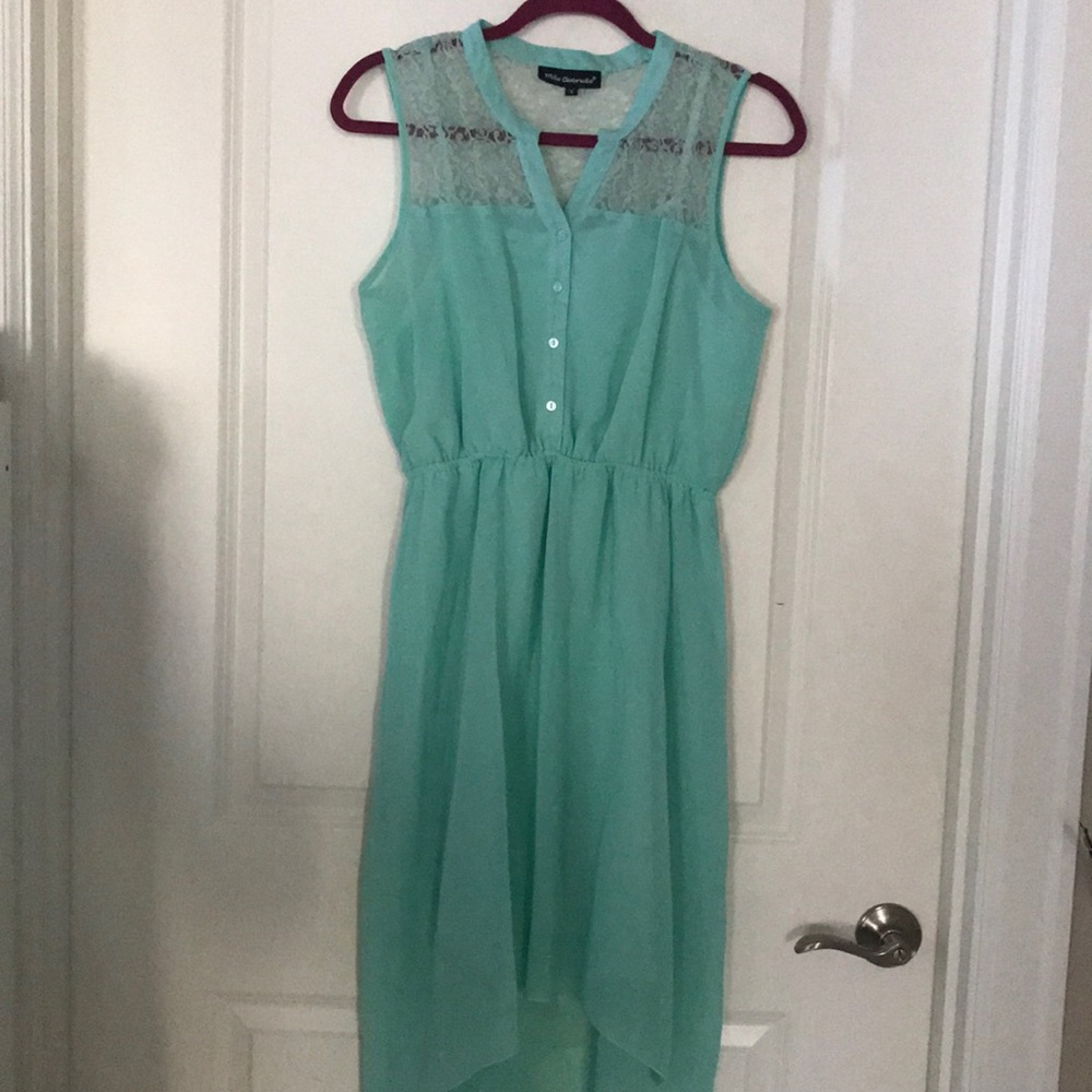 Green hi-lo dress